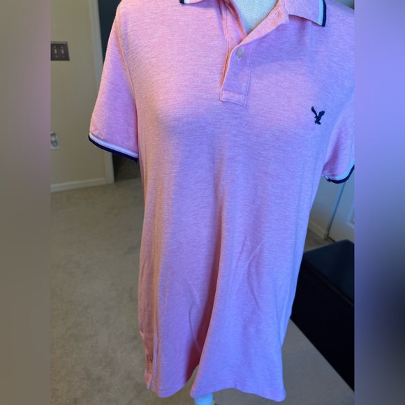 American eagle, medium pink and navy Polo. - Picture 4 of 6